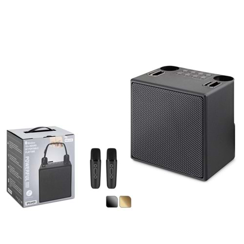 Hadron M83 Siyah Bluetooth Karaoke 2 Mikrofonlu Speaker 10W 170-129-205MM