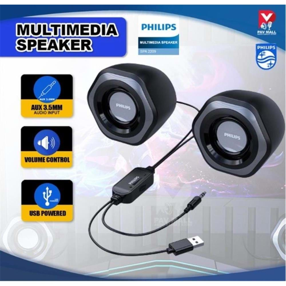 Philips Spa2209 2.0 USB- 3.5MM Jack Hoparlör Ses Kontrol Tuşu