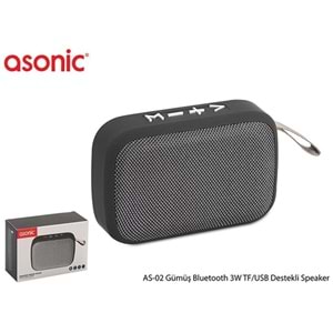 Asonic AS-02 Gümüş Bluetooth 3W TF-USB Destekli Speaker