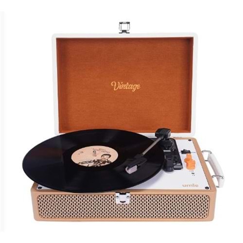 UMİE Vintage UM-P353 Pikap Bluetoothlu 3.5mm AUXIN&RCAO Destekli Müzik Kutusu