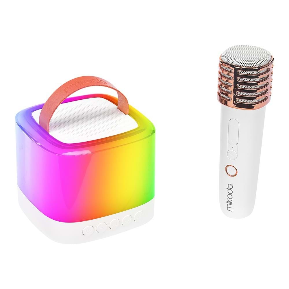 Mikado MD-27BT Naos Krem USB+TF+Bluetooth Wireless Karaoke Mikrofonlu 5W 800mAh Taşınabilir Speaker