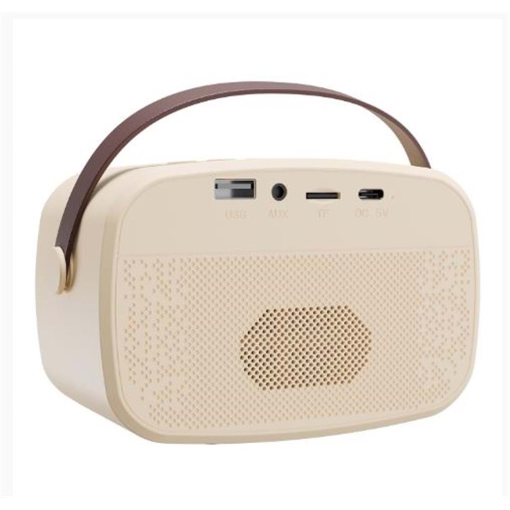 Mikado MD-57BT Endless 5W Bej TF + USB + AUX + BT Destekli 2 Wireless Karaoke Mikrofon 1200mAh