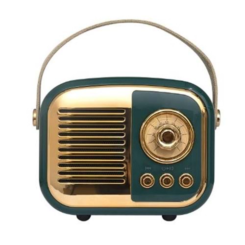 Mikado MD-24BT Echoes 3W 800mAh Yeşil Usb+TF Kart+Bluetooth Destekli Klasik Retro Müzik Kutusu