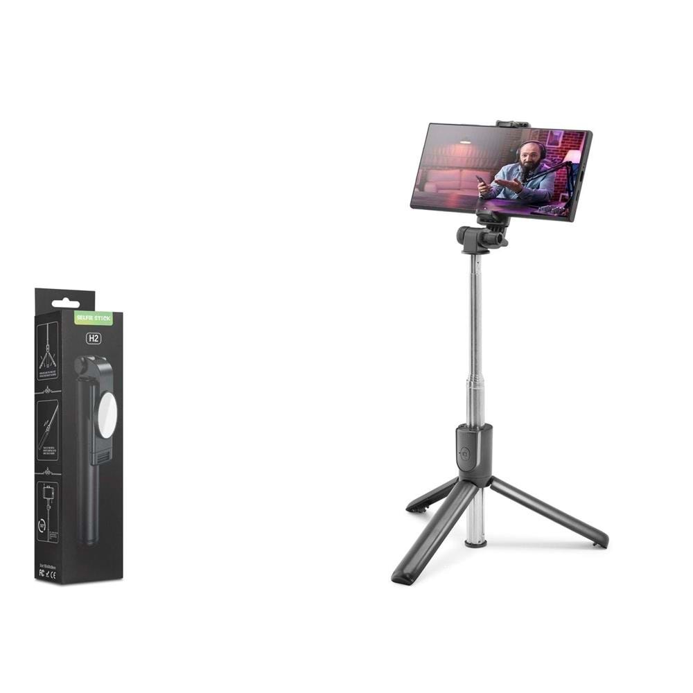 Nodar Nd1041 Tripod Selfie Çubuğu - Bluetooth 5.0 Uzaktan Kumandalı 100Cm Siyah