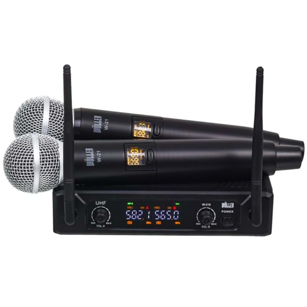 Wöller W-216EE Çift El 16 Kanal UHF Telsiz Mikrofon seti