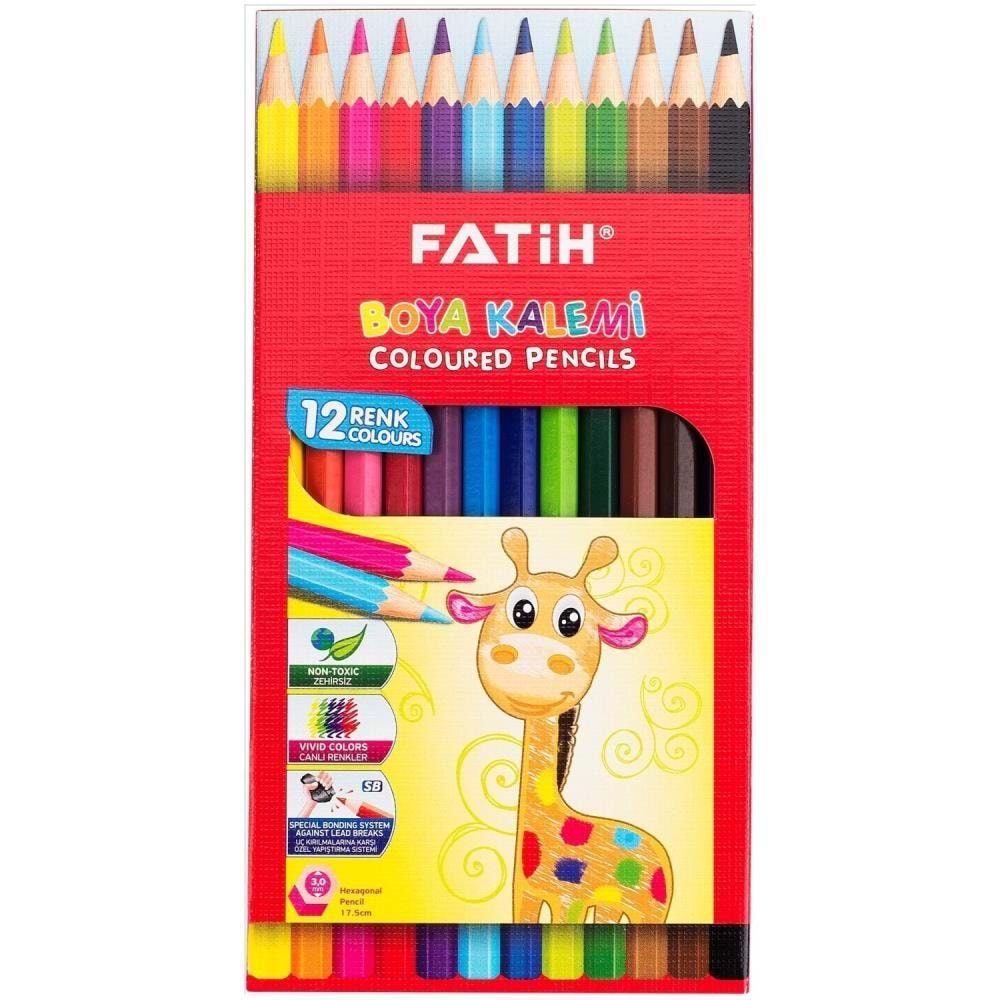 Fatih Kuru Boya Karton Kutu Tam Boy 12 Lİ 33112