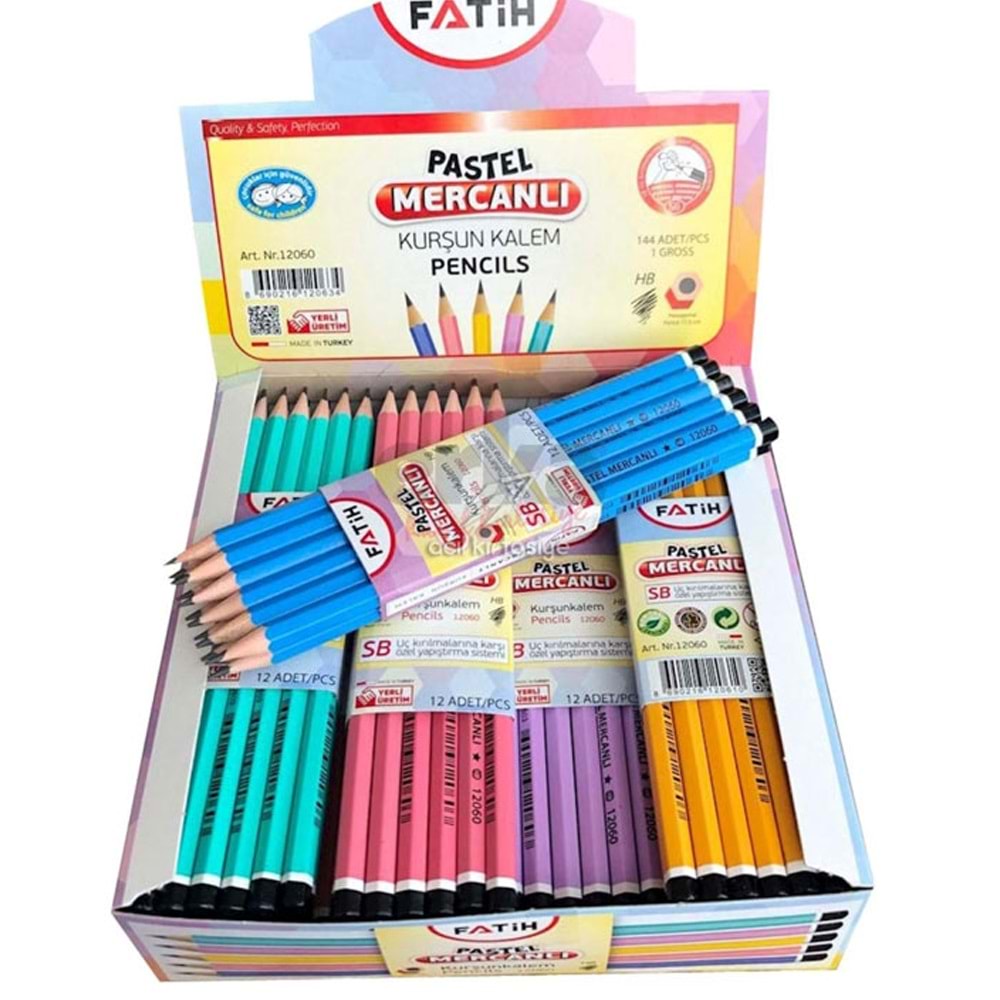 Fatih Kurşun Kalem Köşeli Mercanlı Pastel Renkli (1 Adet)