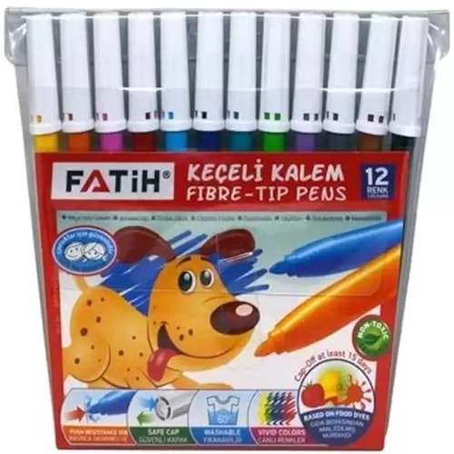 Fatih Keçeli Kalem Slim 12 Renk 34015