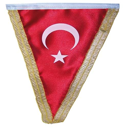 Vatan Masa Bayrağı Türk Üçgen Simli 15x22.5 VT203 (1 Adet)