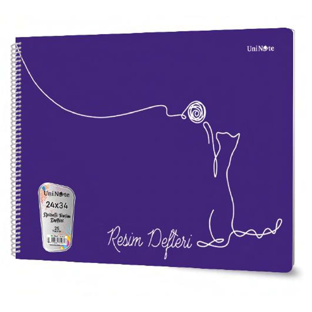 Çınar Resim Defteri Spiralli Plastik Kapak 25 YP 24x34 33006 (1 Adet)