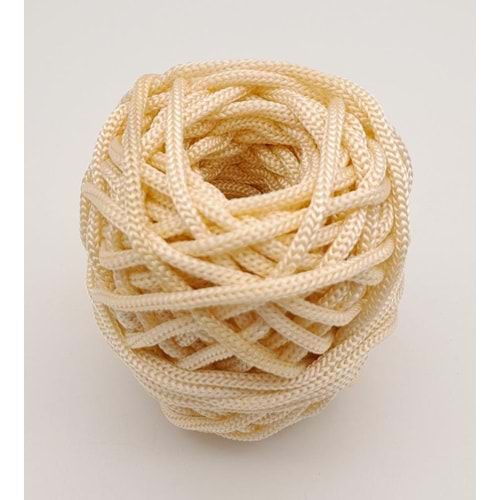 Çanta Aksesuar 5 mm Krem Renk Polyester Makrome