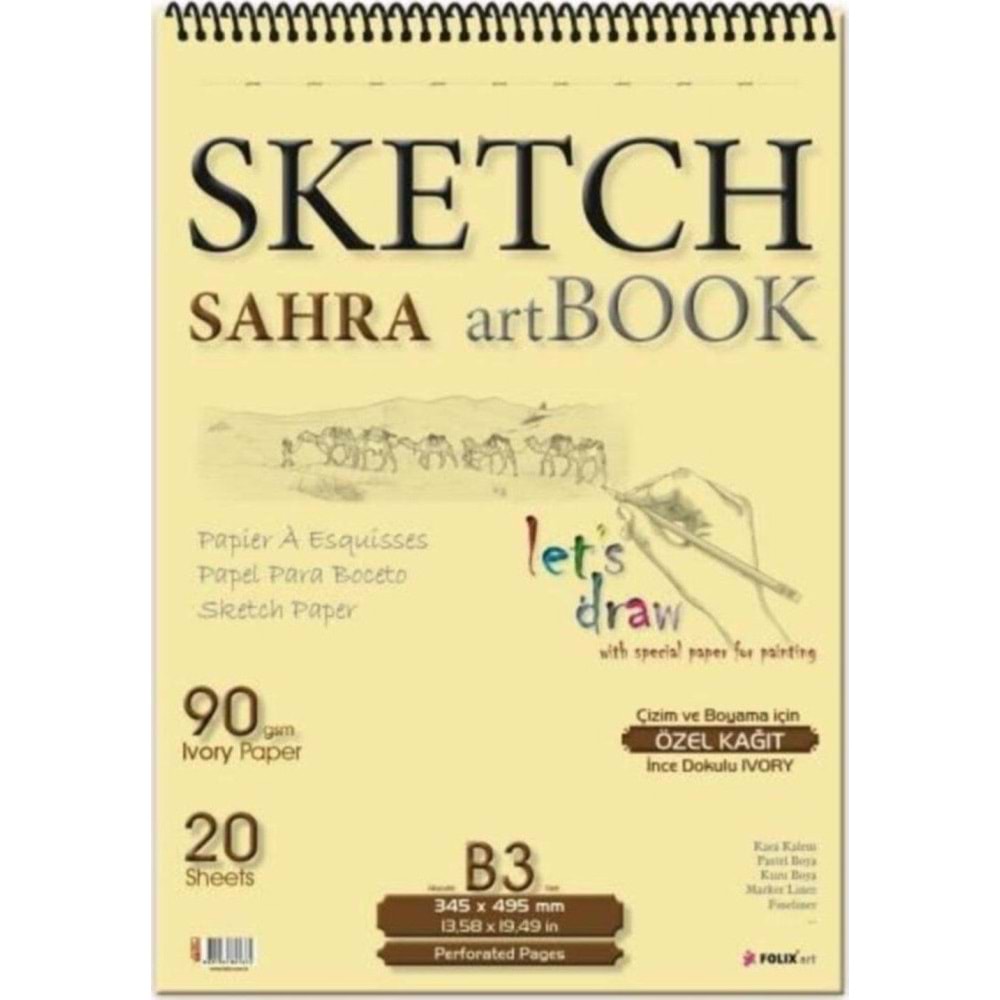 Sahra Spiralli 34,5x49,5 Blok.90 Gr.Ivory Kağıt
