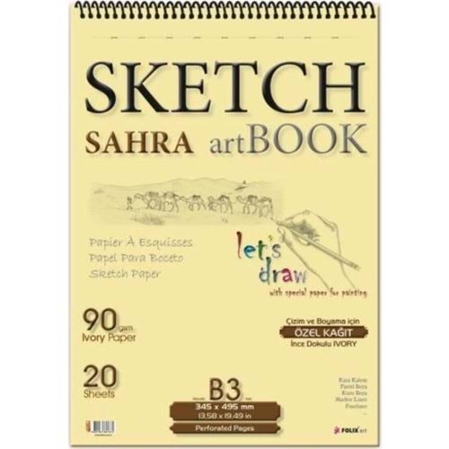 Sahra Spiralli 34,5x49,5 Blok.90 Gr.Ivory Kağıt