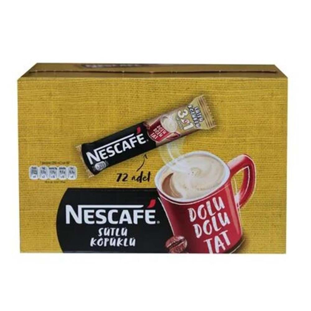 Nestle Nescafe 3ü1 Arada Sütlü Köpüklü 72 Adet 17,4gr 12584220