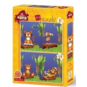 Art Puzzle 12+24 Parça Orman Dostları 4488