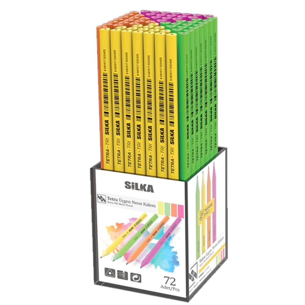 Silka Kurşun Kalem Tetra Neon Üçgen (1 Adet)