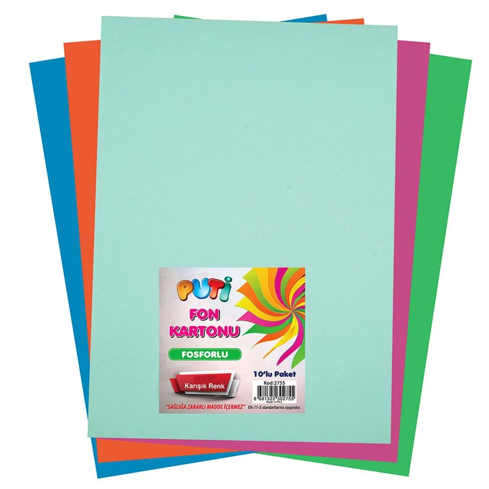 Puti Fon Kartonu 50x70 10 Lu Karışık Renk 2168