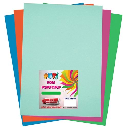 Puti Fon Kartonu 25x35 Cm 10 Lu Karışık Renk 2151