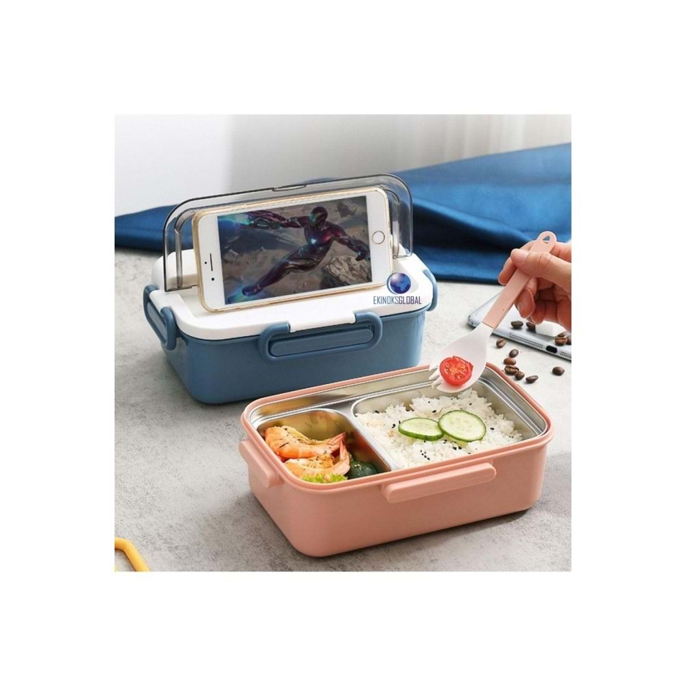 Vagonlife Beslenme Kutusu Lunch Box Paslanmaz Çelik 2 Bölmeli 900 ML Xc-588