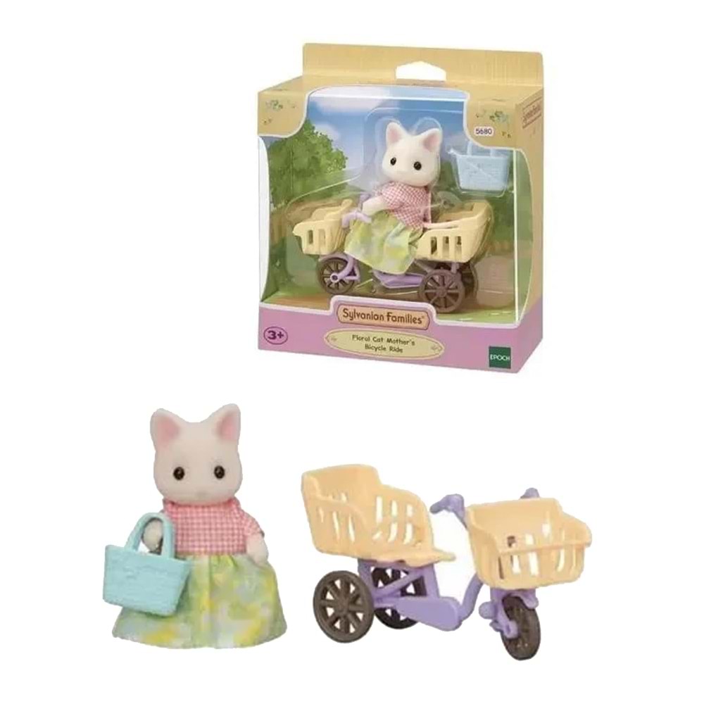 Adore Oyuncak Sylvanian families Çiçekli Kedi Anne Ve Bisiklet ESE5680