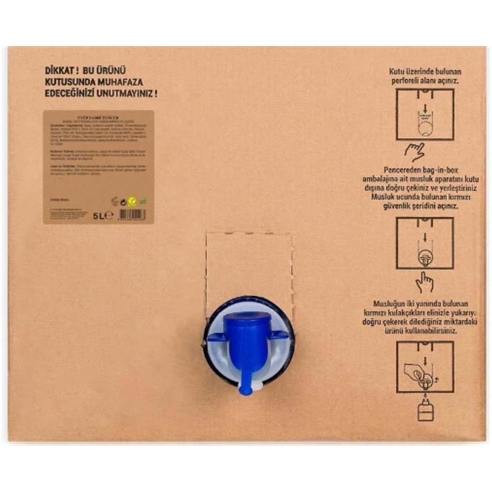 Manolya Çiçeği 5lt Doğal Zeytinyağlı Sıvı Sabun Bag in Box