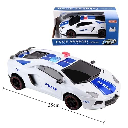 Toysan Oyuncak Sürtmeli Polis Arabası 1:12 Police Car