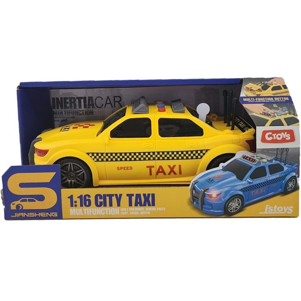 Ctoy Oyuncak Işıklı Ve Sesli Sürtmeli Taxi