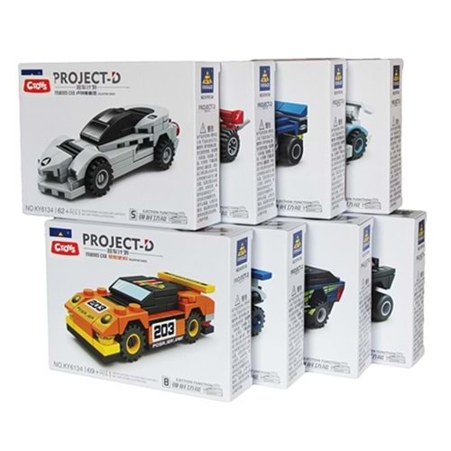 Ctoy Oyuncak Lego Yarış Arabaları Seti 8Li Stand CTOY-KY6134