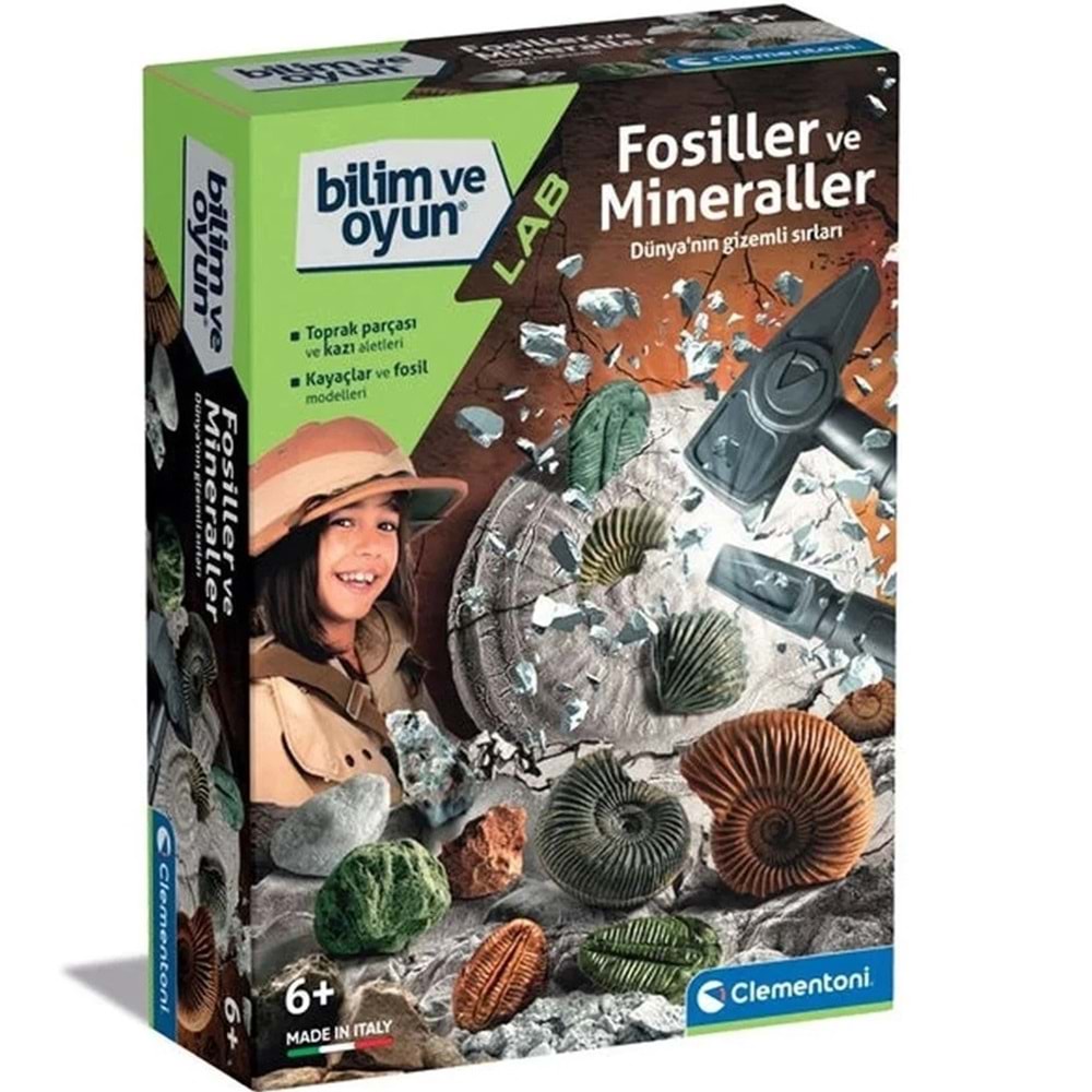 Clementoni Bilim Ve Oyun Fosiller Ve Mineraller Kazı Seti 64336