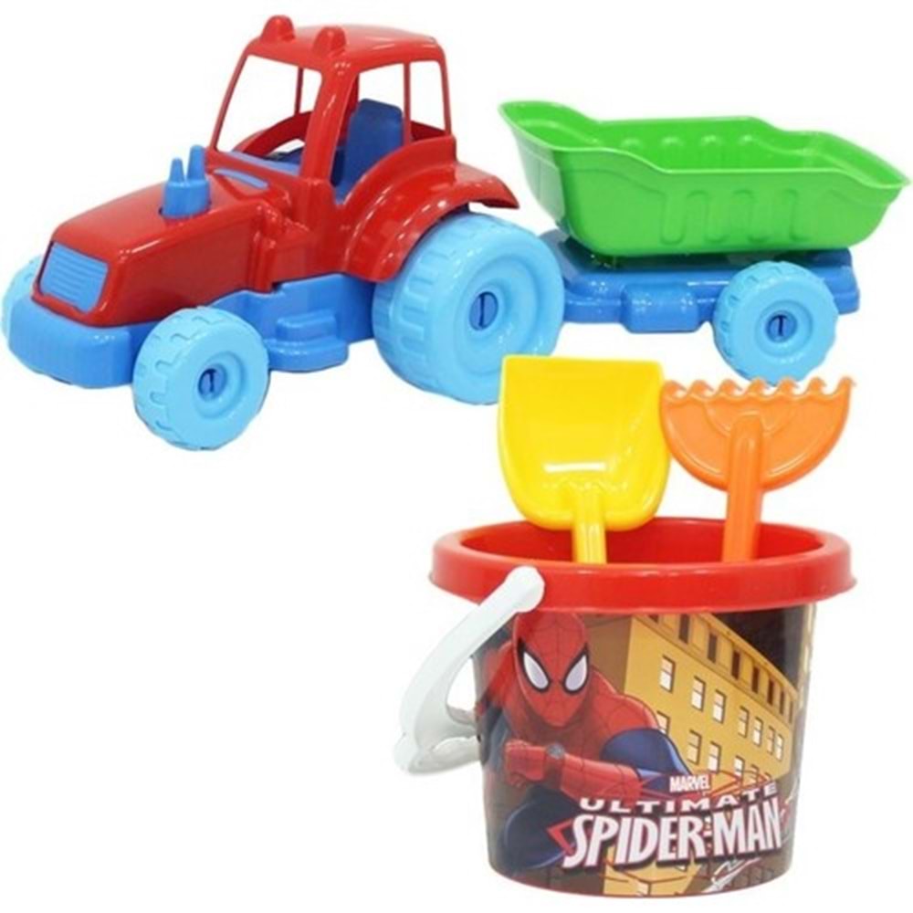 Dede Oyuncak Spiderman Traktör Plaj Set 03514