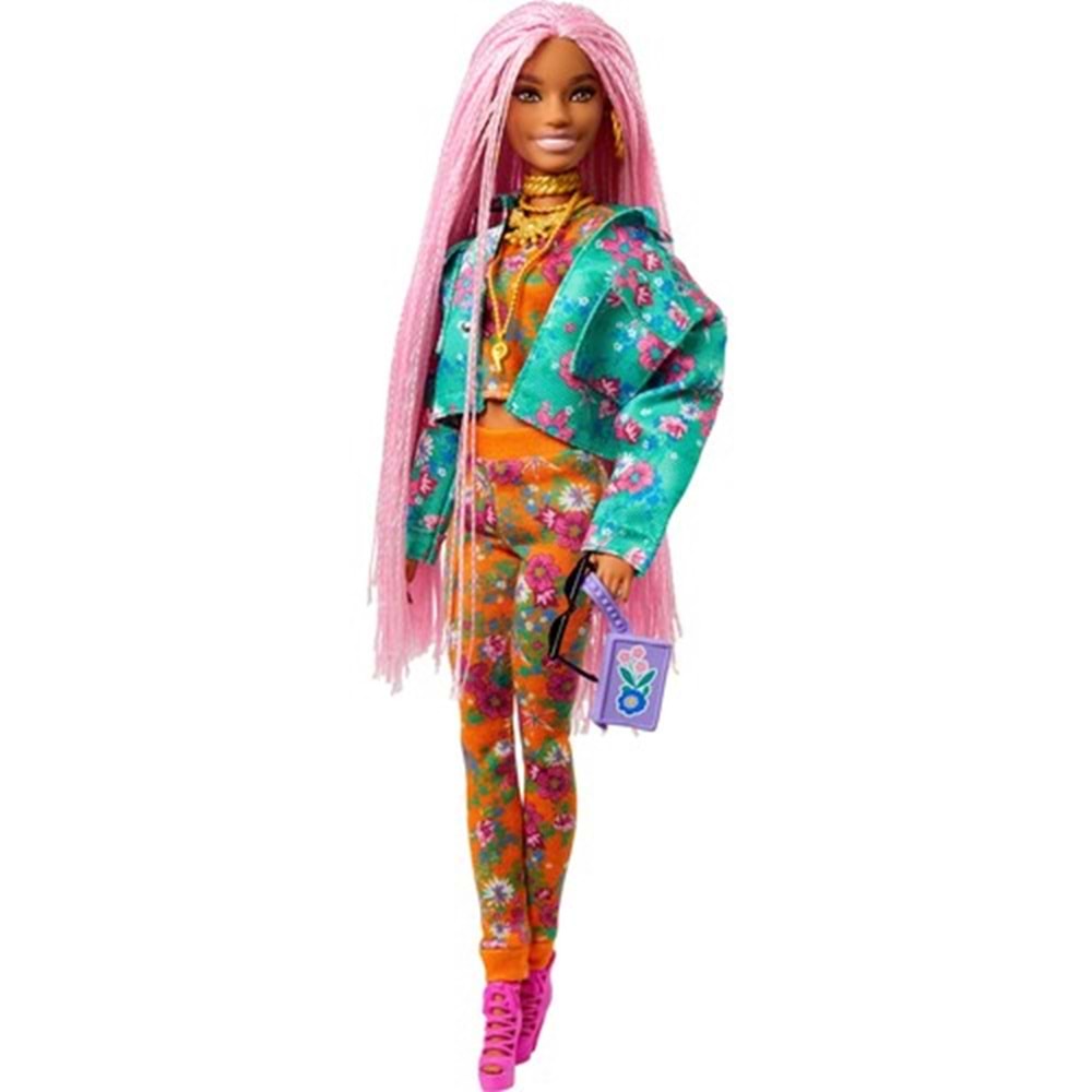 Barbie Extra Pembe Örgü Saçlı Bebek MTL-GXF09