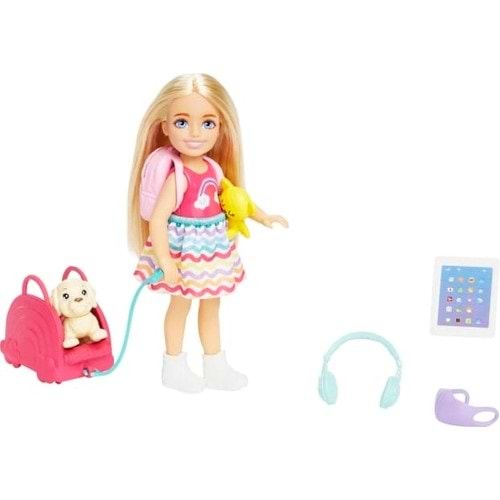 Barbie Seyahatte Chelsea Bebek ve Aksesuarları HJY17