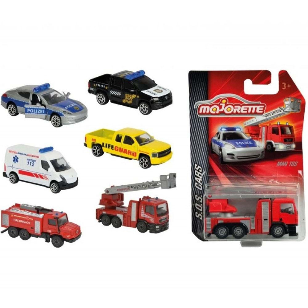 Majorette Sos Assortment, 6-Asst. Kurtarma Araçları