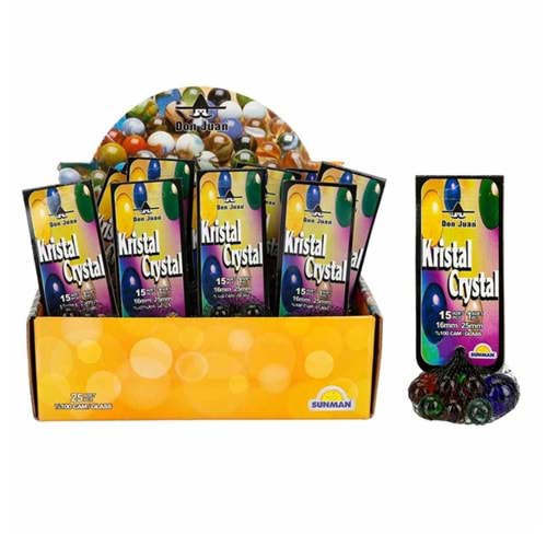 Sunman Misket Kristal Renkli 15+1 File G4061