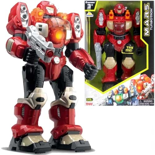 Sunman Oyuncak M.A.R.S. Sesli ve Işıklı Yürüyen Turbotron Robot 30 cm