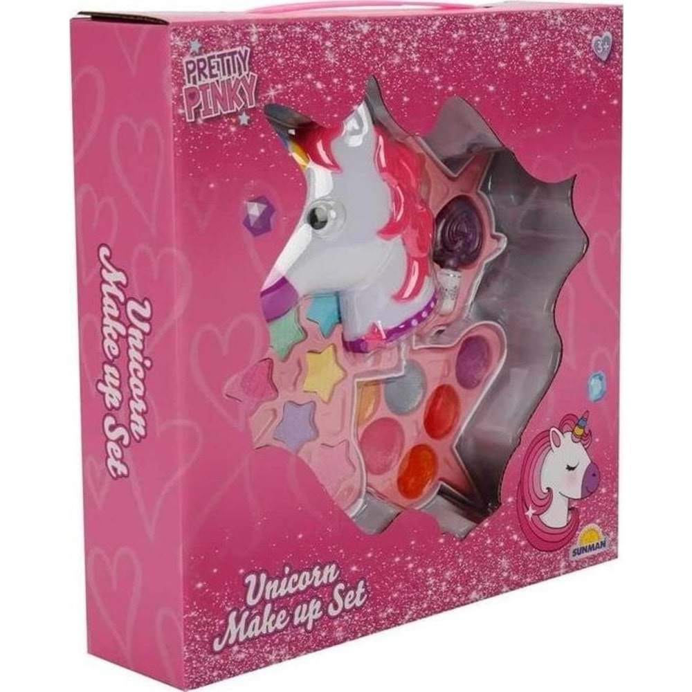 Sunman Oyuncak Unicorn Şekilli 3 Katlı Makyaj Güzellik Seti