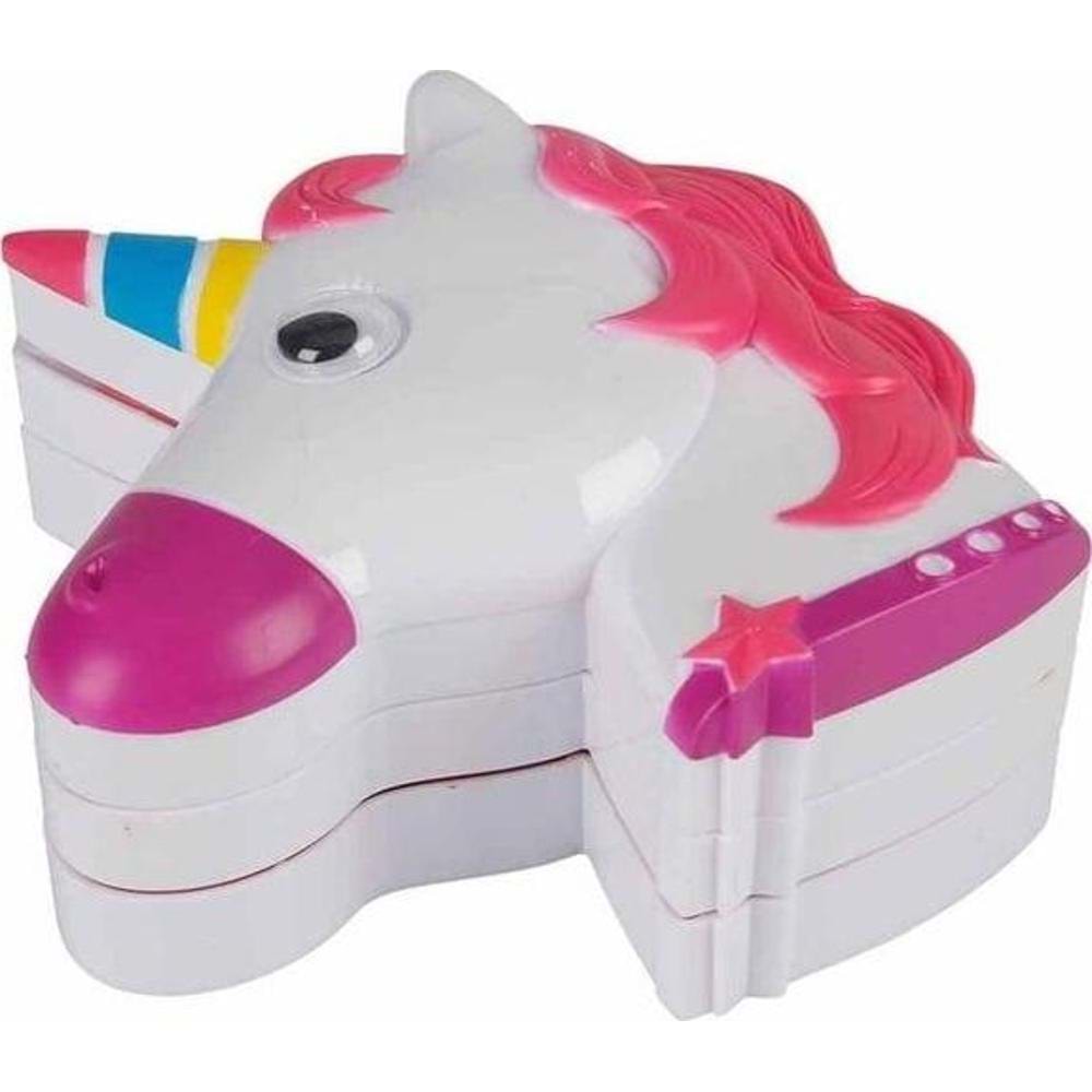 Sunman Oyuncak Unicorn Şekilli 3 Katlı Makyaj Güzellik Seti