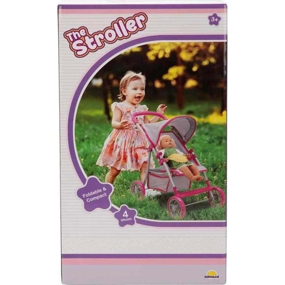 Sunman Oyuncak Puset 4 Teker Tenteli Metal Pmb/gri