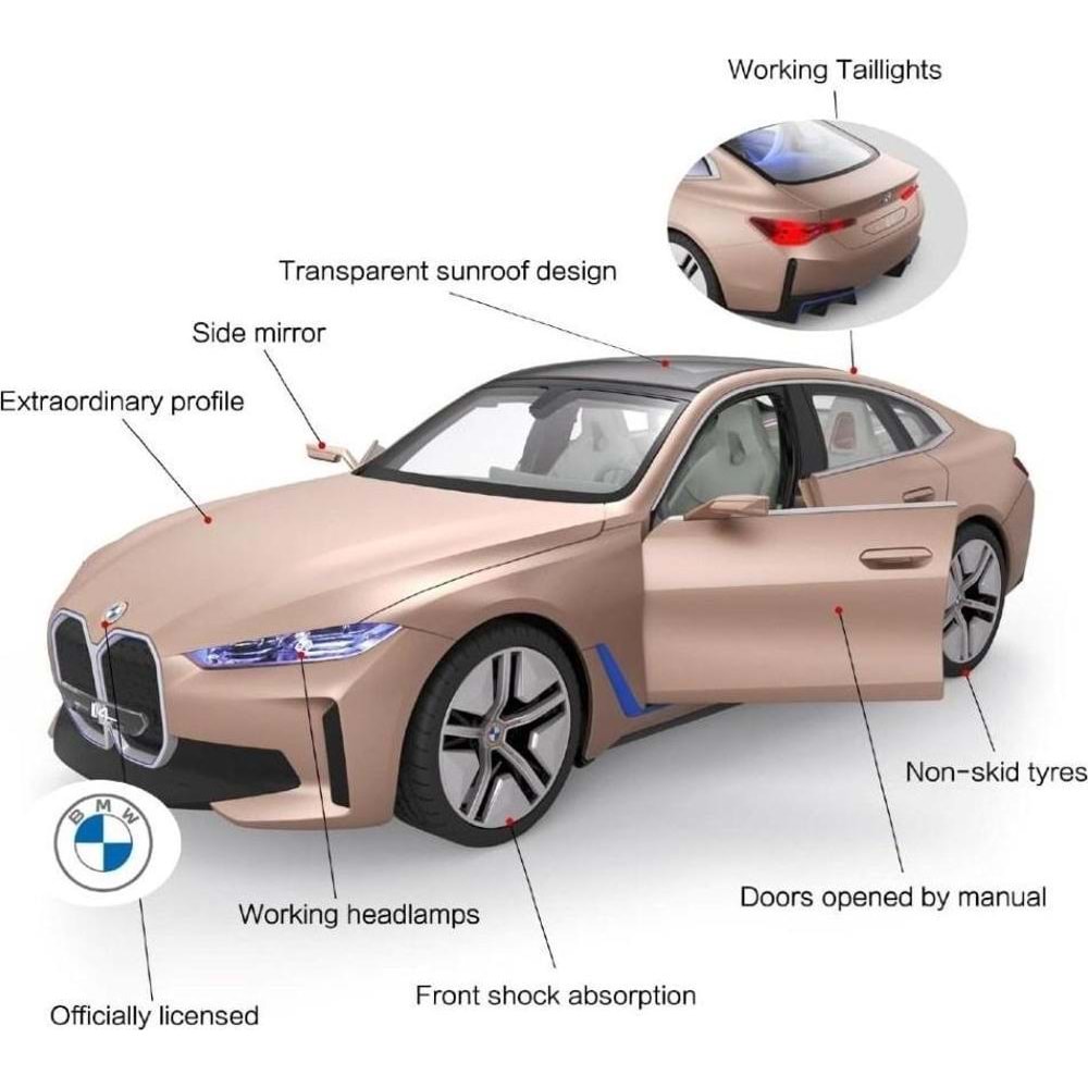 Sunman Oyuncak Uzaktan Kumandalı 1/14 F/f Bmw İ4 Concept 2.4ghz.platin Gold