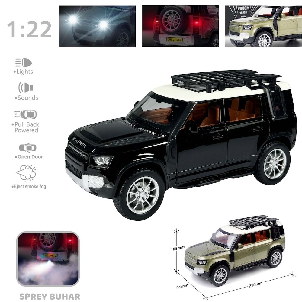 Vardem Oyuncak Çek Bırak 1:22 Sesli Ve Işıklı Buharlı Df Jeep VRD-HCL-510A (1 Adet)