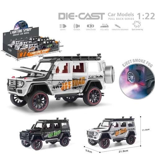 Vardem Oyuncak Çek Bırak 1:22 Sesli Işıklı Buharlı Off-road Jeep VRD-HCL-801PA (1 Adet)