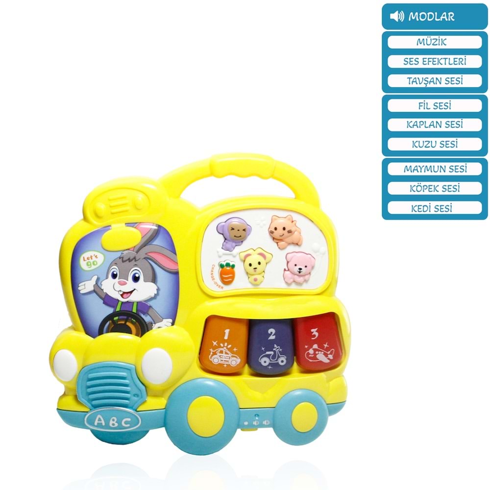 Vardem Oyuncak Işıklı Ve Müzikli Otobüs Bebek Piyanosu VRD-JLG-855-67A