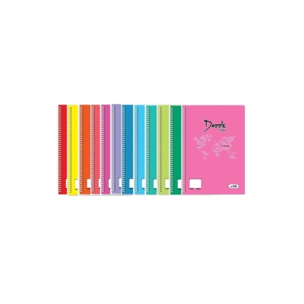 Umut Dazzle Spiralli Plastik Kapak Soft 40 YP Kareli A4 40/4