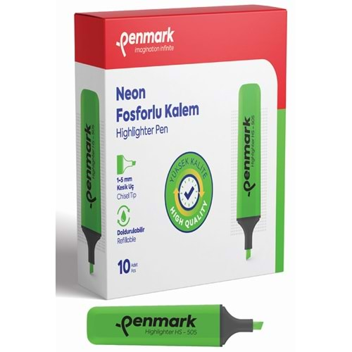 Penmark Fosforlu Kalem Neon Yeşil HS-505 02