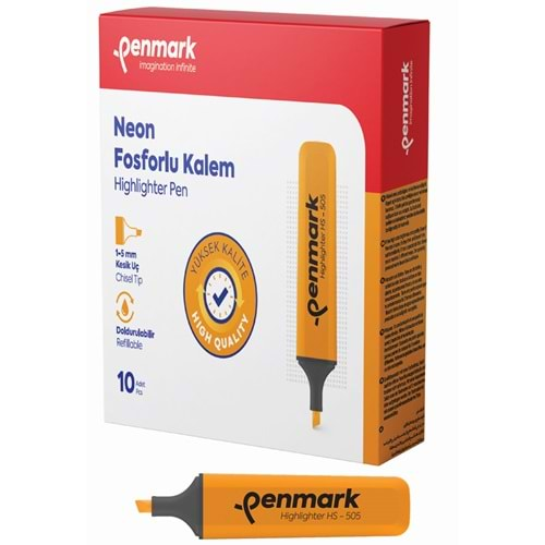 Penmark Fosforlu Kalem Neon Turuncu HS-505 03