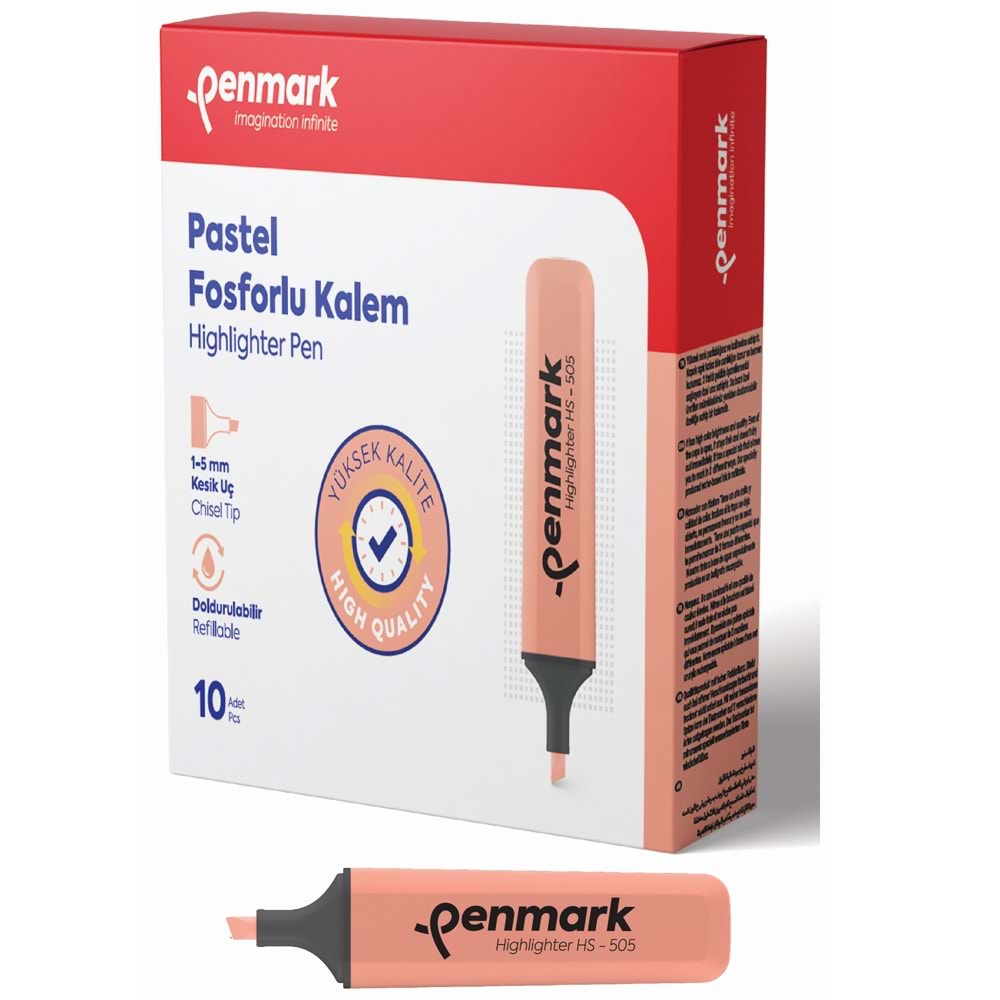 Penmark Fosforlu Kalem Pastel Yavruağzı HS-505 09 (1 Adet)