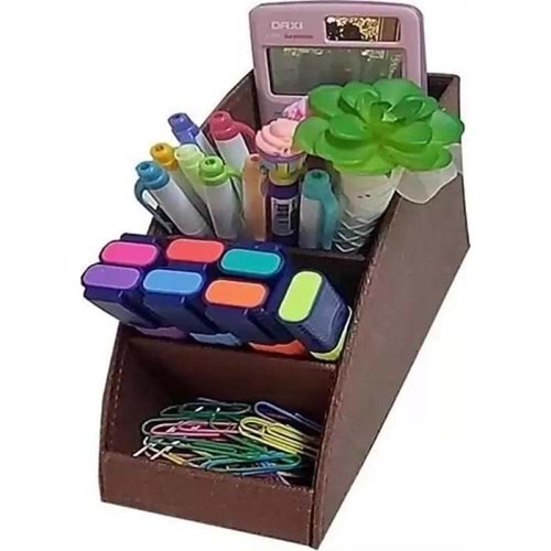 Inn Design Organizer Kalemlik Beyoğlu Serisi Deri Kahve 11x20x9.5 Cm DD-1216
