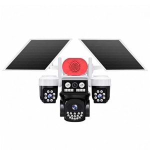 Joysee S3 9Mp AOR 4G 3.6mm+2x2.8mm 2 Solar Üç Kamera 19IR+18Led PTZ Kamera
