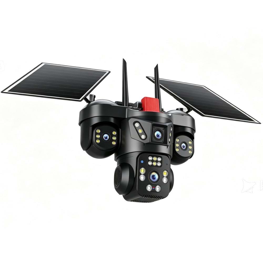 Joysee S4 12Mp AOR 2x3.6mm 2x2.8mm 4G 2 Solar Dört Kamera 22IR+12Led PTZ