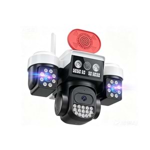 Joysee W3 9Mp 3.6mm 2x2.8mm Üç Kamera 19IR+18Led Wifi PTZ Kamera